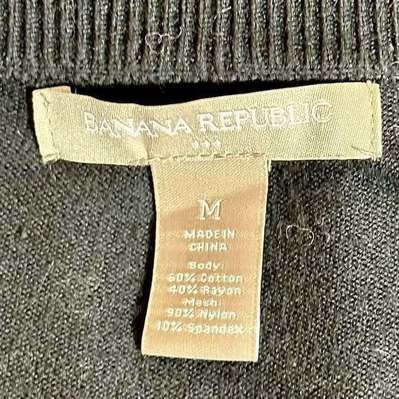 Banana Republic Mesh Polk a Dot Cardigan Sz M - Picture 2 of 5